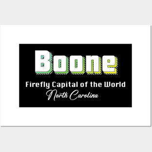 Boone North Carolina Yellow Text Posters and Art